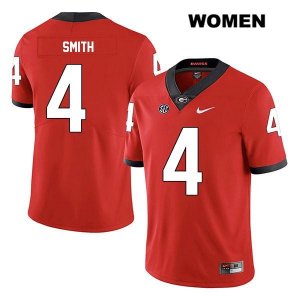 Women's Georgia Bulldogs NCAA #4 Nolan Smith Nike Stitched Red Legend Authentic College Football Jersey OUS8854RF